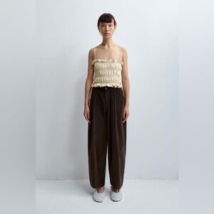 Cordera Corduroy Baggy Pants - Size 1, Brown